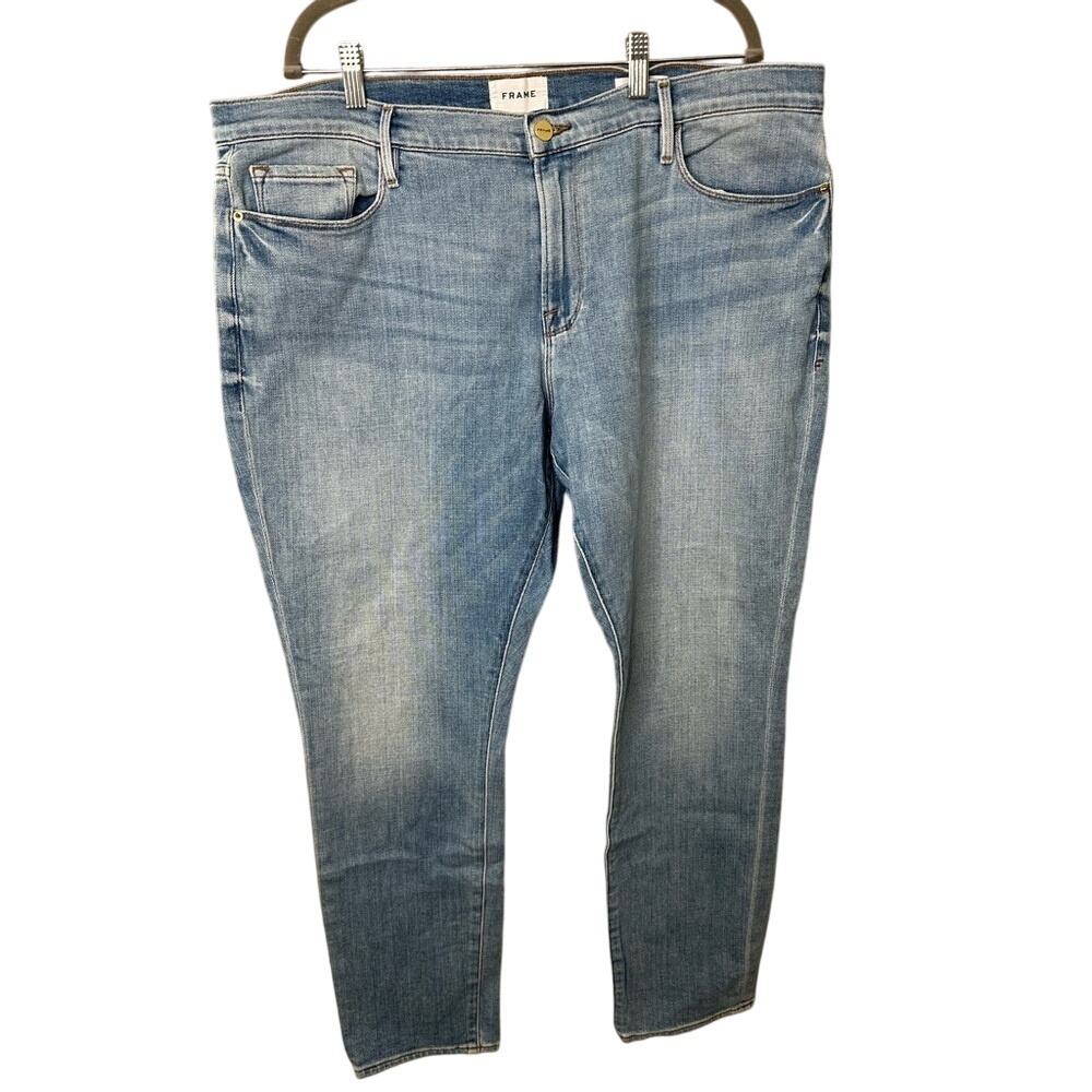 Frame Women Le Garcon Skinny Jeans Size 34 Light Blue Denim High Rise‎
